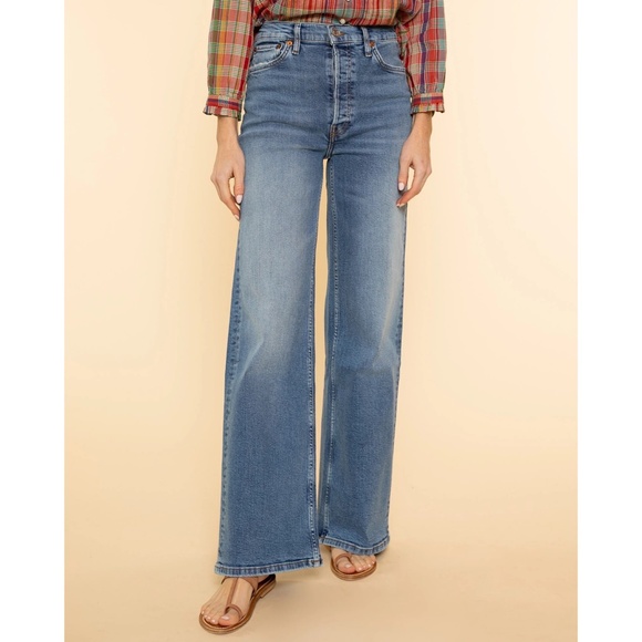 NWT ✨RE/DONE✨ '70s Ultra High Rise Wide Leg Jeans in Indigo Storm Sz 26, 29 - Picture 14 of 16